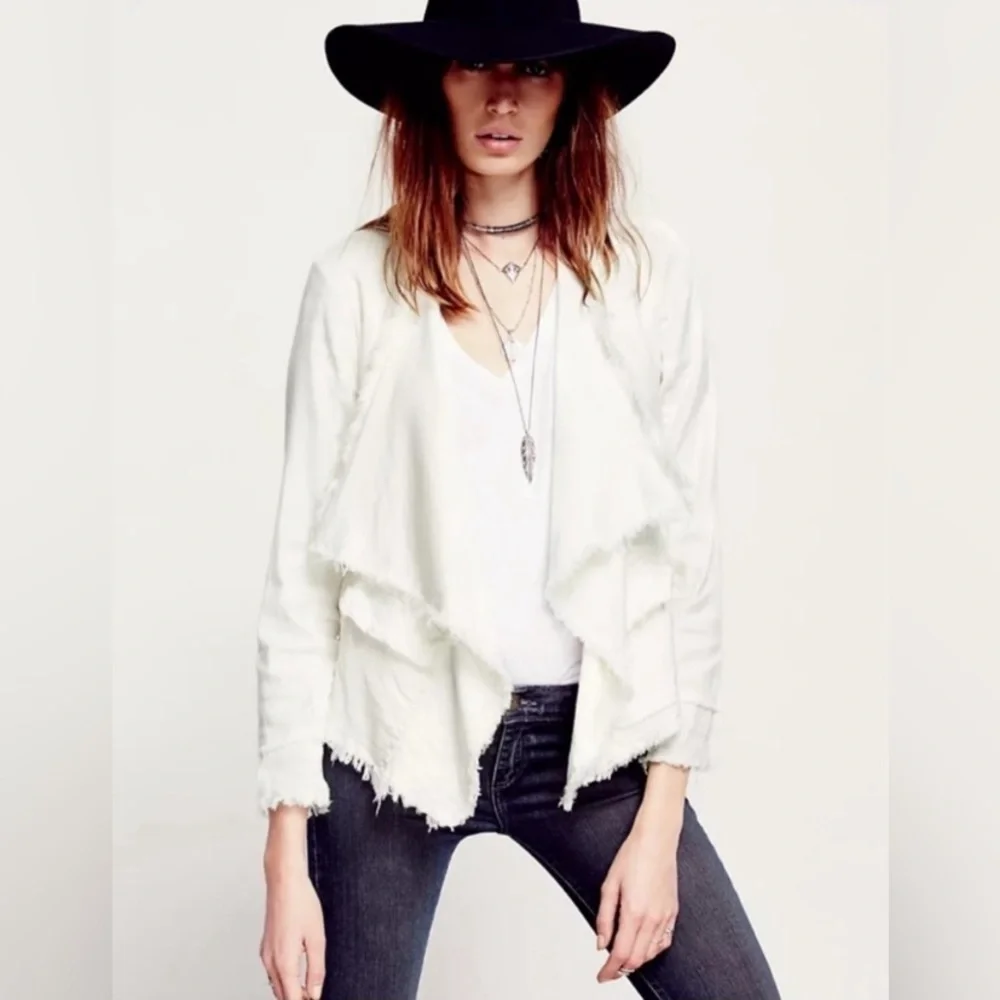 NWOT Free People Rae Femme Ivory Linen Jacket, Size XS
